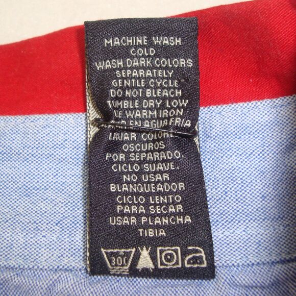 Cotton Traders Sport USA Flag Patriotic Button Front Short Sleeve Shirt Size L - Picture 6 of 9